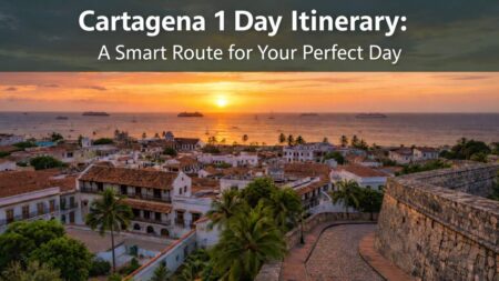 Cartagena 1 day itinerary sunset view over the Walled City and Caribbean Sea