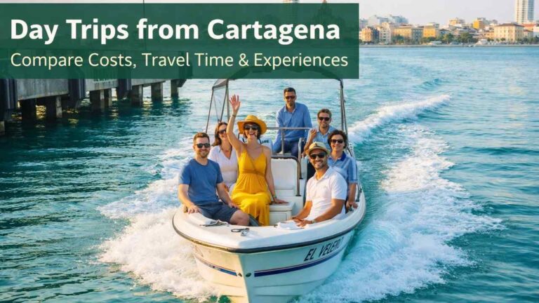 day trips from Cartagena boat heading to Rosario Islands with travelers
