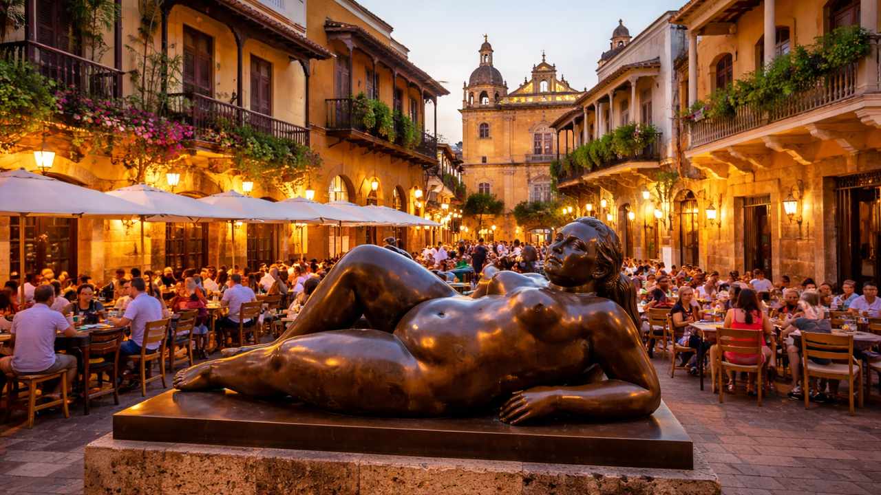 La Gorda Gertrudis sculpture in Plaza Santo Domingo Cartagena