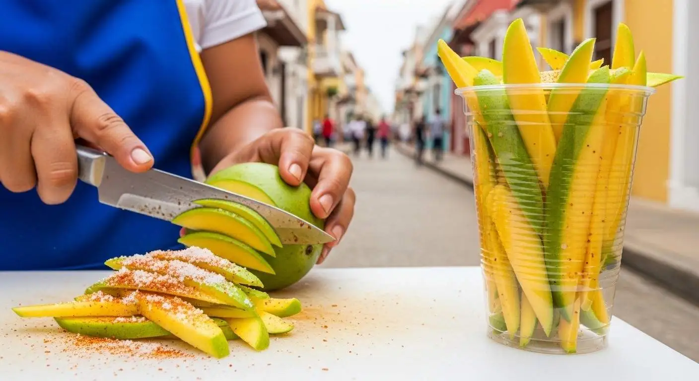 mango biche cartagena street food snack