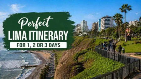 Lima itinerary coastal view with ocean and cliffs