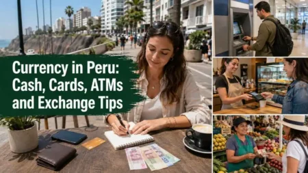 Currency in Peru travel money planning with cash card and wallet