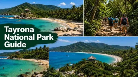 Tayrona National Park Guide showing Cabo San Juan beach and tropical coastline in Colombia