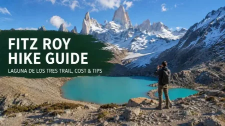 Fitz Roy and Laguna de los Tres view from the hiking trail near El Chalten
