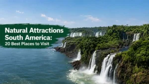 Iguazu Falls surrounded by green forest in South America